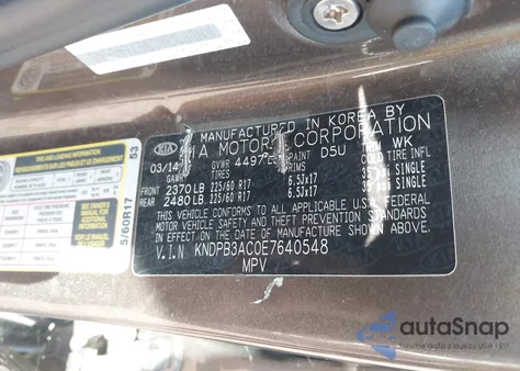 2014 Kia Sportage Lx from USA, damaged, VIN KNDPB3AC0E7640548